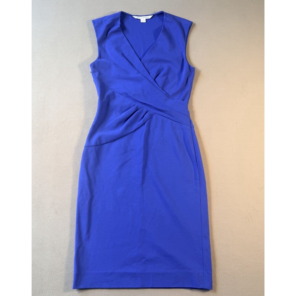Diane Von Furstenberg - Leora Draped Jersey Dress Riviera Blue Sz. 6